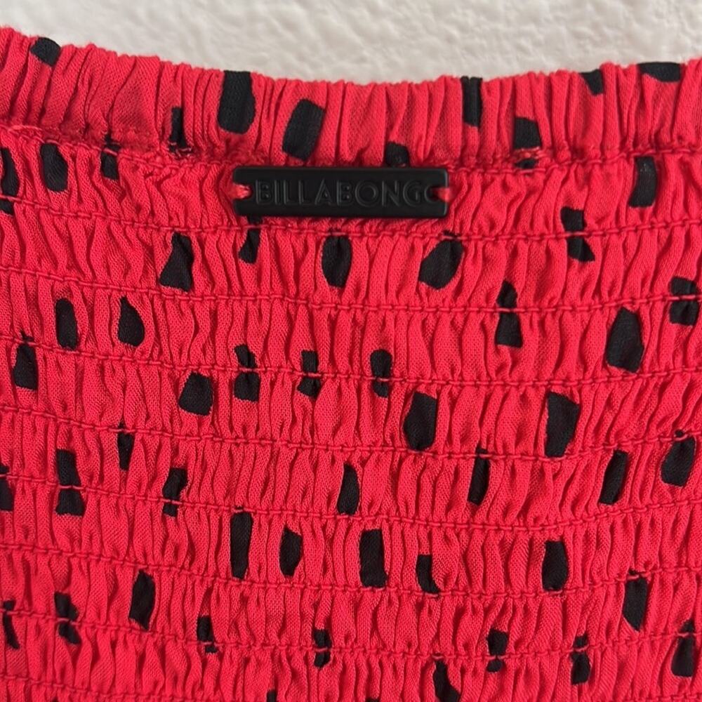 Billabong X Sincerely Jules Collab Playing for Keeps Dress Smocked Red Black XS - Picture 7 of 8